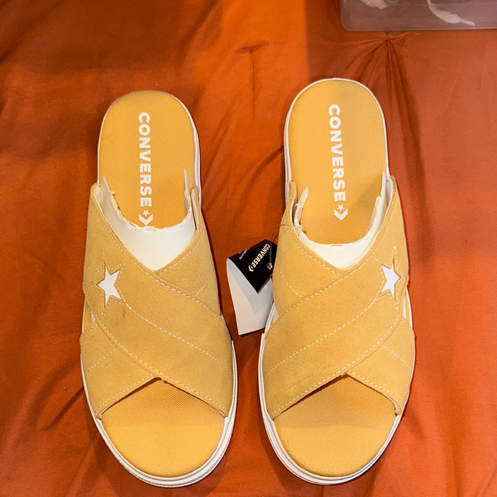Converse Yellow Mules with Star Detail